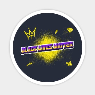 Black Lives Matter Purple and Yellow Spray Paint Magnet